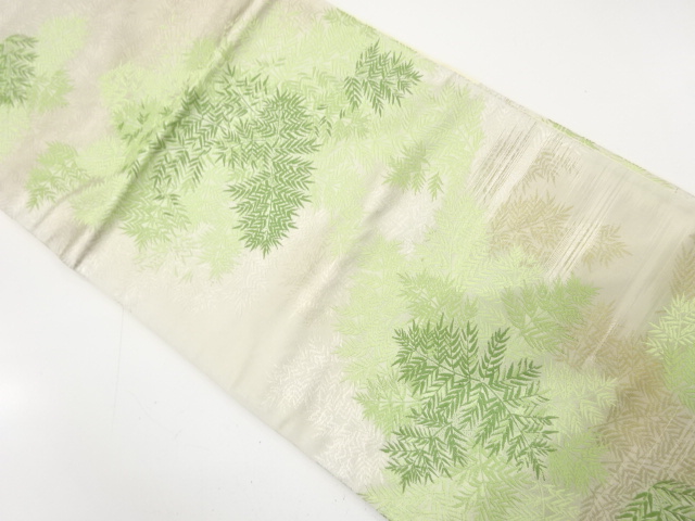 アンティーク　枝葉模様織り出し袋帯（材料）